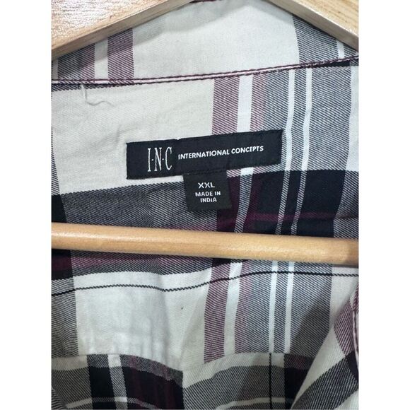 INC International Concepts Women  Plaid Long Sleeve Button-Up Shirt XXL - Picture 5 of 7